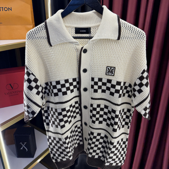 Amiri Checkered Crochet Mesh