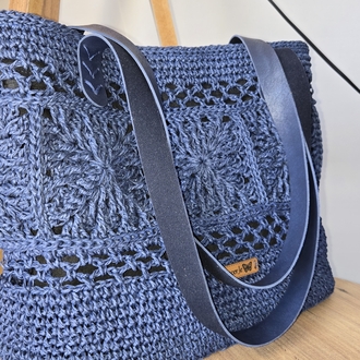 mozaik motif tasarım çanta (lacivert, çıtçıtlı)
