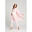 Pembe Düz Kruvaze Sabahlıklı Lohusa Pijama Takımı