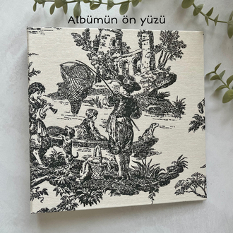 Aheste (Siyah) No:2 | El Yapımı Fotoğraf Albümü | Anı Defteri | 21x21