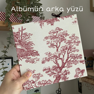 Aheste Balıkçı Çocuk (Bordo) | El Yapımı Fotoğraf Albümü | Anı Defteri | 21x21