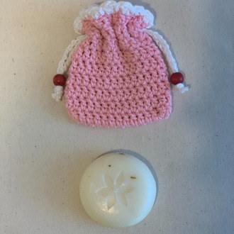 El Örgüsü Sabun Kesesi (Pembe)