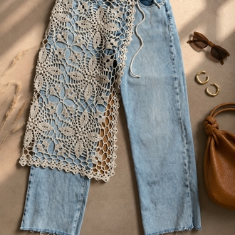 El Yapımı Bohem Dantel Örgü Pantolon Aksesuarı – Plaj & Festival Stil Detayı