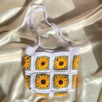 Sunflower / El Yapımı Omuz Çantası - Ayçiçeği