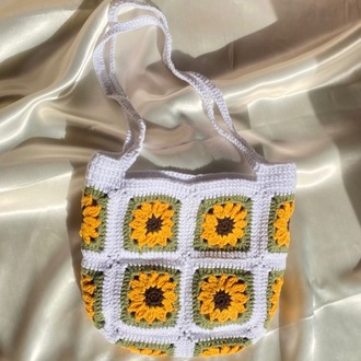 Sunflower / El Yapımı Omuz Çantası - Ayçiçeği