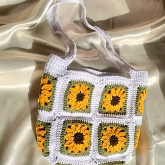 Sunflower / El Yapımı Omuz Çantası - Ayçiçeği