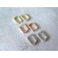 White Rectangle Hoop Earrings