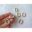 White Rectangle Hoop Earrings