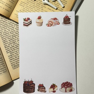 Tatlı / pasta temalı notepad /Çek kopar not defteri