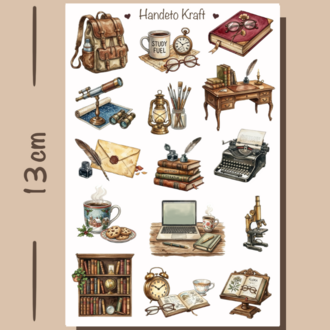 8'lü Vintage Sticker Seti, Planner Etiket, Çıkartma, Ajanda Sticker
