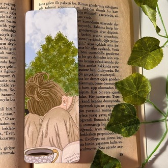 Balkon ve uyku temalı kitap ayracı