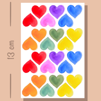 72 Adet Renkli Kalpli Sticker Seti Kalp Etiket Çıkartma Scrapbook Renkli Kalp Sticker