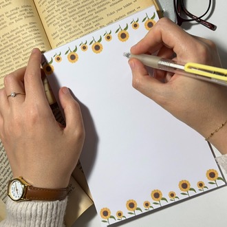 Ayçiçek temalı notepad