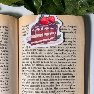 Çikolatalı pasta temalı mıknatıslı kitap ayracı