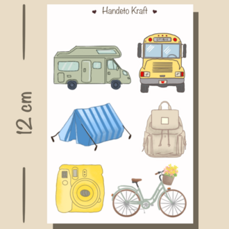 Yarı şeffaf 4lü Çoklu Valiz Sticker Seti, 8x12 cm