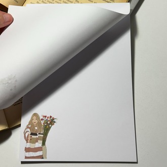 Kahve ve çiçek temalı notepad/memopad