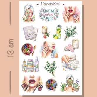 4'lü Clean Girl Sticker Seti, Planner Etiket, Çıkartma, Ajanda Sticker, Journal Sticker