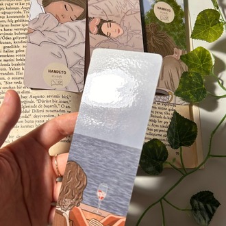 Çoklu kitap ayracı, 4 adet, Lamine edilmiştir, Parlak ve sert yapı, El yapımı, kumral