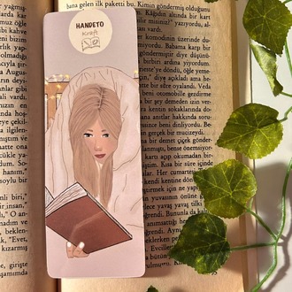 Yorgan ve kitap temalı kitap ayracı