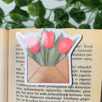 4'lü çiçek temalı mıknatıslı kitap ayracı