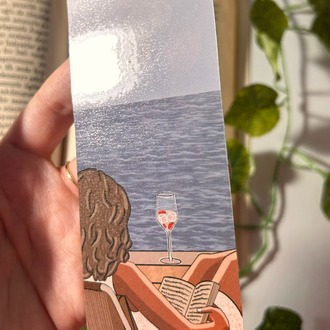 Balkon ve kitap temalı kitap ayracı