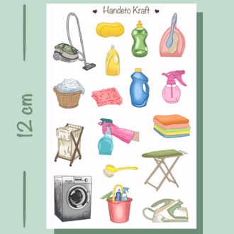 Temizlik Sticker Seti, Planner Etiket, Çıkartma, Scrapbook, Journal Sticker