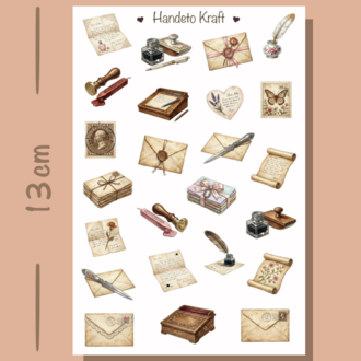 8'lü Vintage Sticker Seti, Planner Etiket, Çıkartma, Ajanda Sticker