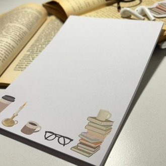 Kitap kahve temalı notepad