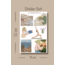 Mod temalı 4lü Çoklu Sticker Seti, 8x12 cm, çıkartma, bullet journal, scrapbook, kolaj, etiket
