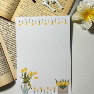 Sarı lale temalı notepad /Çek kopar not defteri