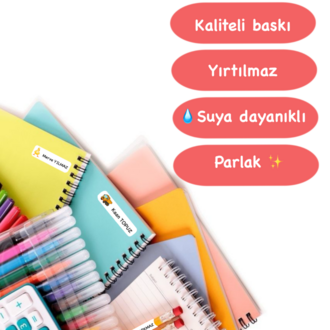 72 Adet Hayvan Temalı Kişiye Özel Okul Etiketi İsim Yazılabilen Etiket Kalem Defter Etiket 2