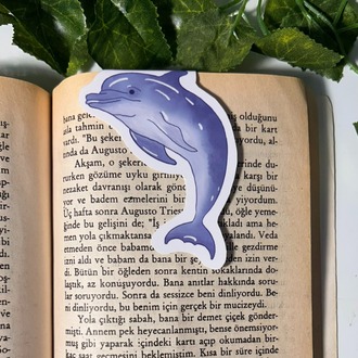 Yunus balığı temalı mıknatıslı kitap ayracı