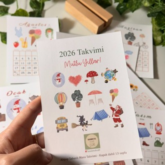 2026 takvim, ahşap tabanlı masa takvimi, 2026 masa takvimi, ahşap tabanlıklı takvim