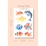 Sevimli Hayvanlar temalı çoklu Sticker, 8li sticker, 9x13 cm