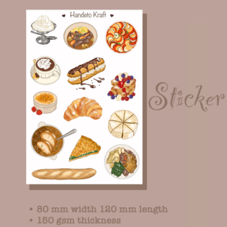 Fransız Yemekleri Sticker, Planner Etiket, Çıkartma, Scrapbook, Journal Sticker