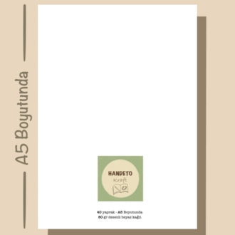 Vintage Temalı Notepad Çek Kopar Defter, Tutkallı Bloknot, A5, Çizgisiz Defter