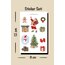 Vintage Çoklu Sticker Seti, 4lü sticker, Noel sticker, 8x12 cm, çıkartma, bujo, etiket