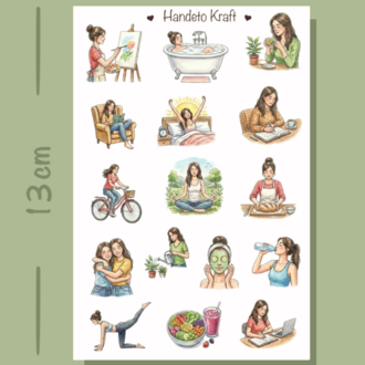 4'lü Mutfak ve Temizlik Sticker Seti, Planner Etiket, Çıkartma, Çoklu Sticker, Journal Sticker