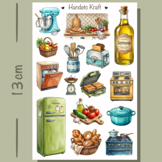 4'lü Mutfak Sticker Seti, Planner Etiket, Çıkartma, Ajanda Sticker, Journal Sticker