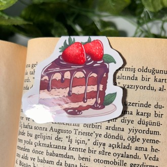 Çikolatalı pasta temalı mıknatıslı kitap ayracı