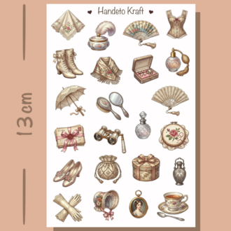 4'lü Vintage Sticker Seti, Planner Etiket, Çıkartma, Ajanda Sticker, Journal Sticker
