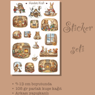 Masal Temalı Sticker Seti Çıkartma Scrapbook Bullet Journal Etiket Ajanda