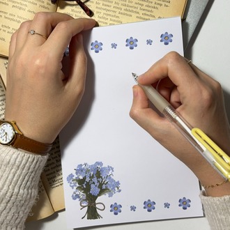 Mor çiçek notepad/memopad