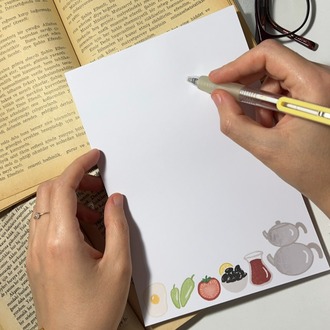 Kahvaltı temalı notepad