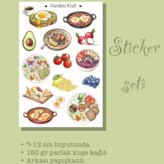 Kahvaltı Temalı Sticker Seti Çıkartma Scrapbook Bullet Journal Etiket Ajanda Planner stikır