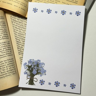 Mor çiçek notepad/memopad