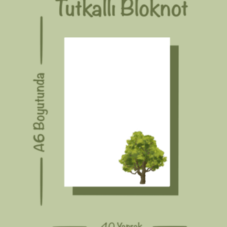 Ağaç Temalı Notepad Çek Kopar Defter, Tutkallı Bloknot, A6, Çizgisiz Defter