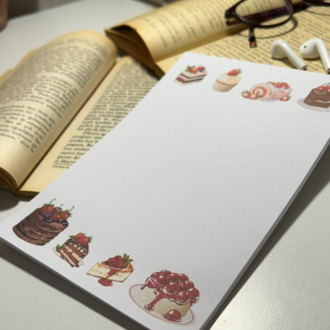 Tatlı / pasta temalı notepad /Çek kopar not defteri