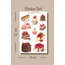Yiyecek temalı 4lü Çoklu Sticker Seti, 8x12 cm, çıkartma, bullet journal, scrapbook, etiket