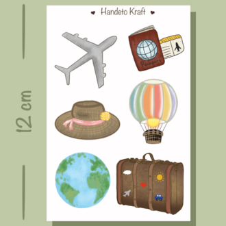 Yarı şeffaf 4lü Çoklu Valiz Sticker Seti, 8x12 cm